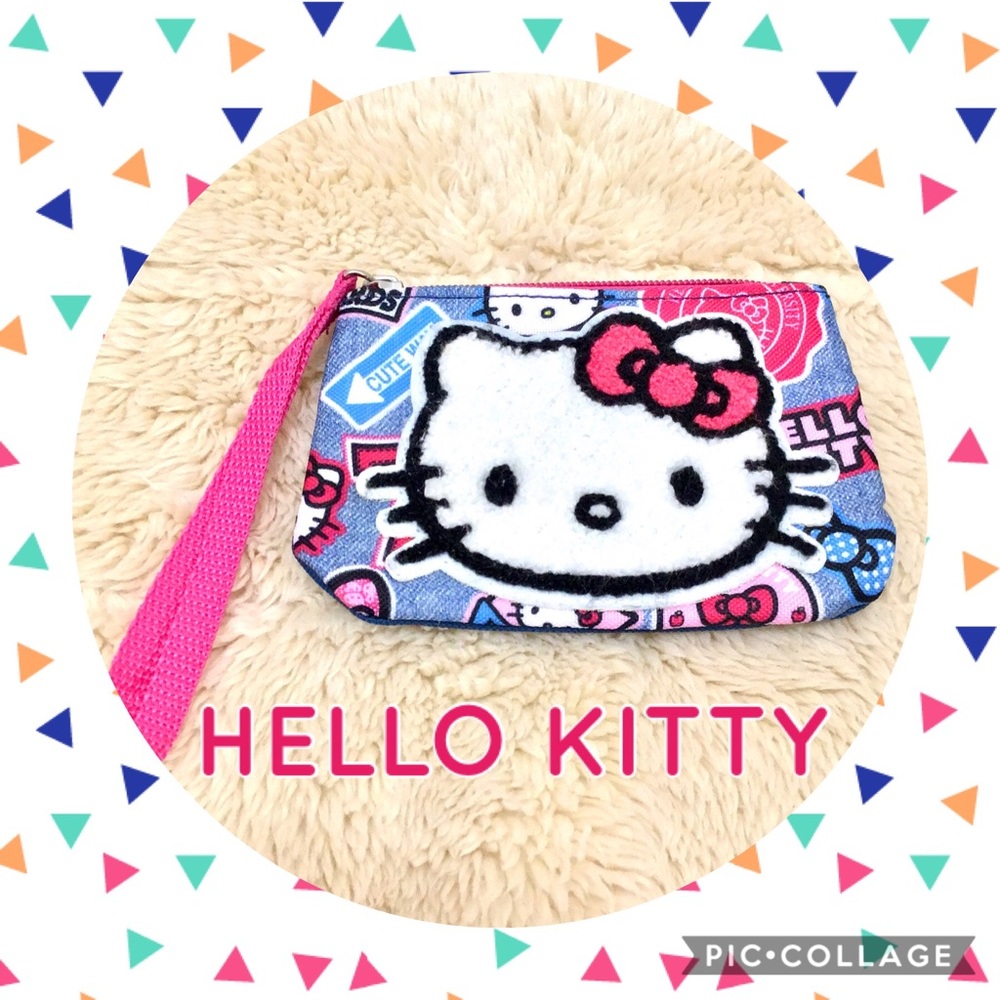 Hello Kitty Appliqué Coin Change Purse Wristlet